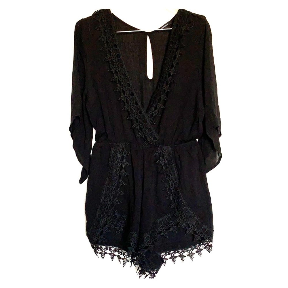 Black Lace Short Romper